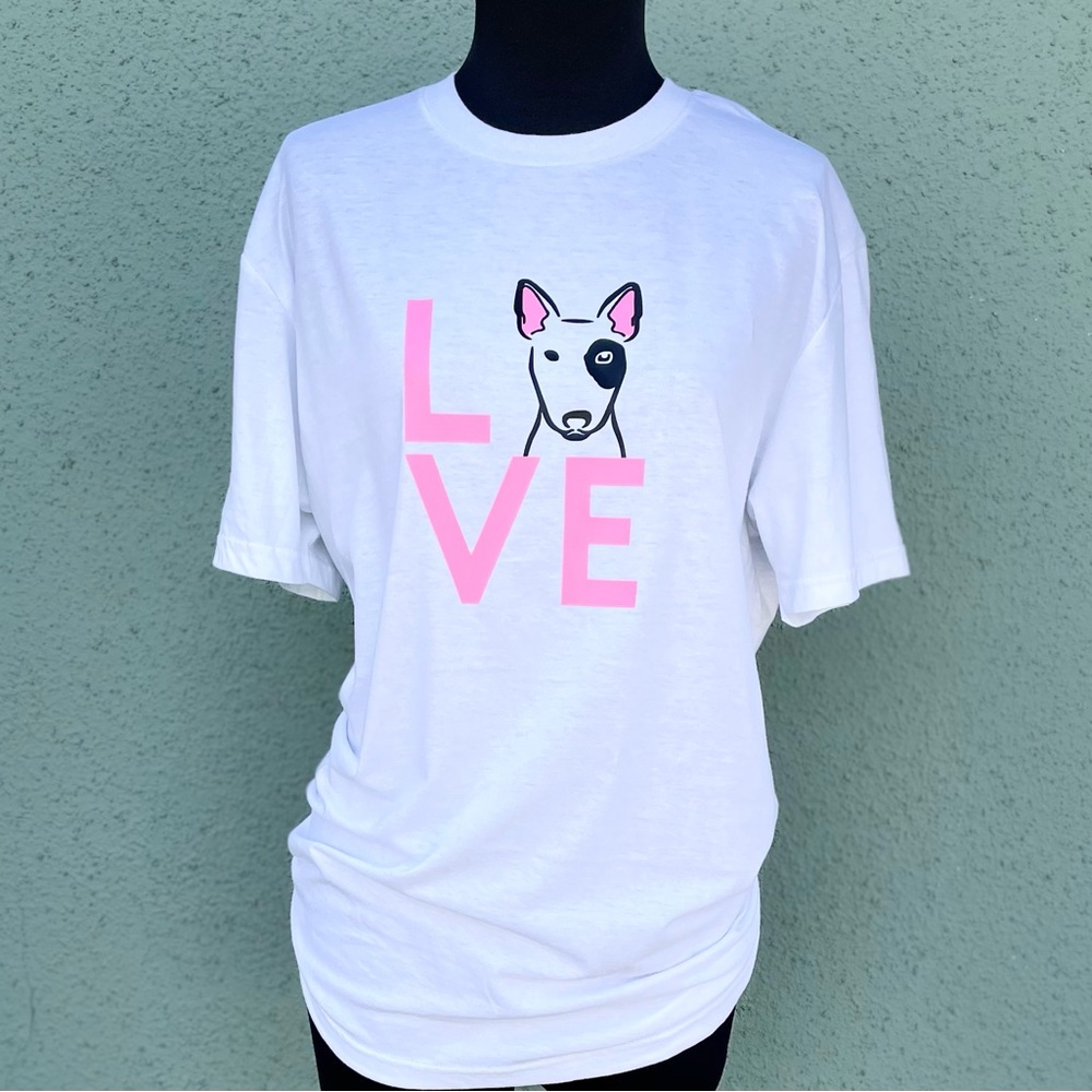 French Bull Terrier 🐶 Pink 'LOVE' t-shirt 🆕